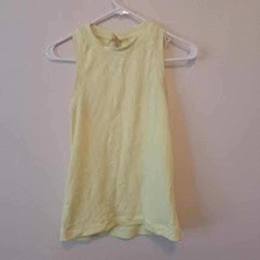 Calia by Carrie Underwood Ribbed Racerback Tank Top Pale Yellow XS